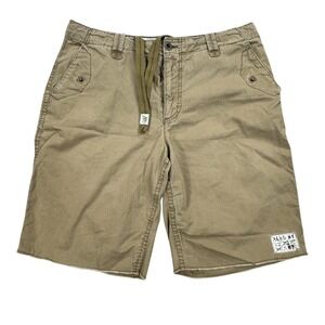 Aeropostale Khaki Cargo Shorts Men's Size 34 Brown Drawstring Skater Grunge Y2K